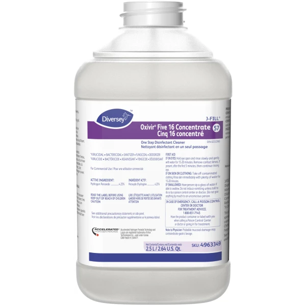 Oxivir Five 16 Concentrate 2.5 L One Step Disinfectant Cleaner Case Of 2